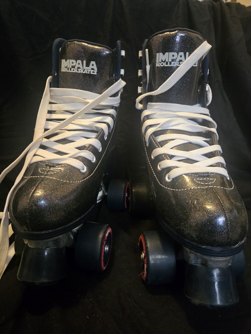 Impala Size 8 Womens Black Glitter Classic Roller Skates